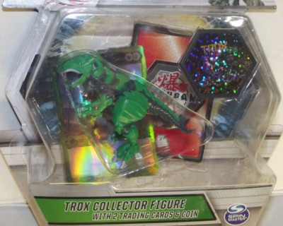 Bakugan Trox Green Collector Figure With 2 Trading Cards & Coin Spin Master New