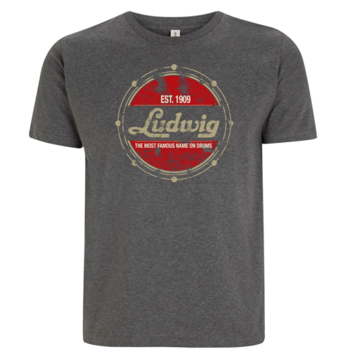 Ludwig Drums - Vintage Style T-Shirt - Round Est. 1909 Classic Tee Design - Grey - Picture 1 of 5