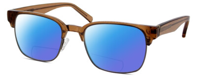 Elton John PRIZE WINNER Unisex Polarized BIFOCAL Sunglass in Brown Crystal 52 mm