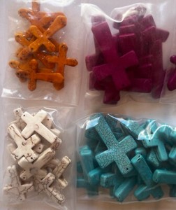 Crosses for jewelry making, Bright colored lot