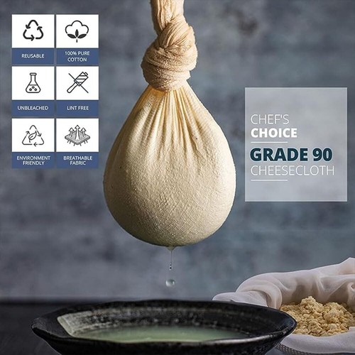 1 colador cuadrado de tela de queso de muselina de grado alimenticio para manualidades Paneer Roti Wrap - Imagen 5 de 8