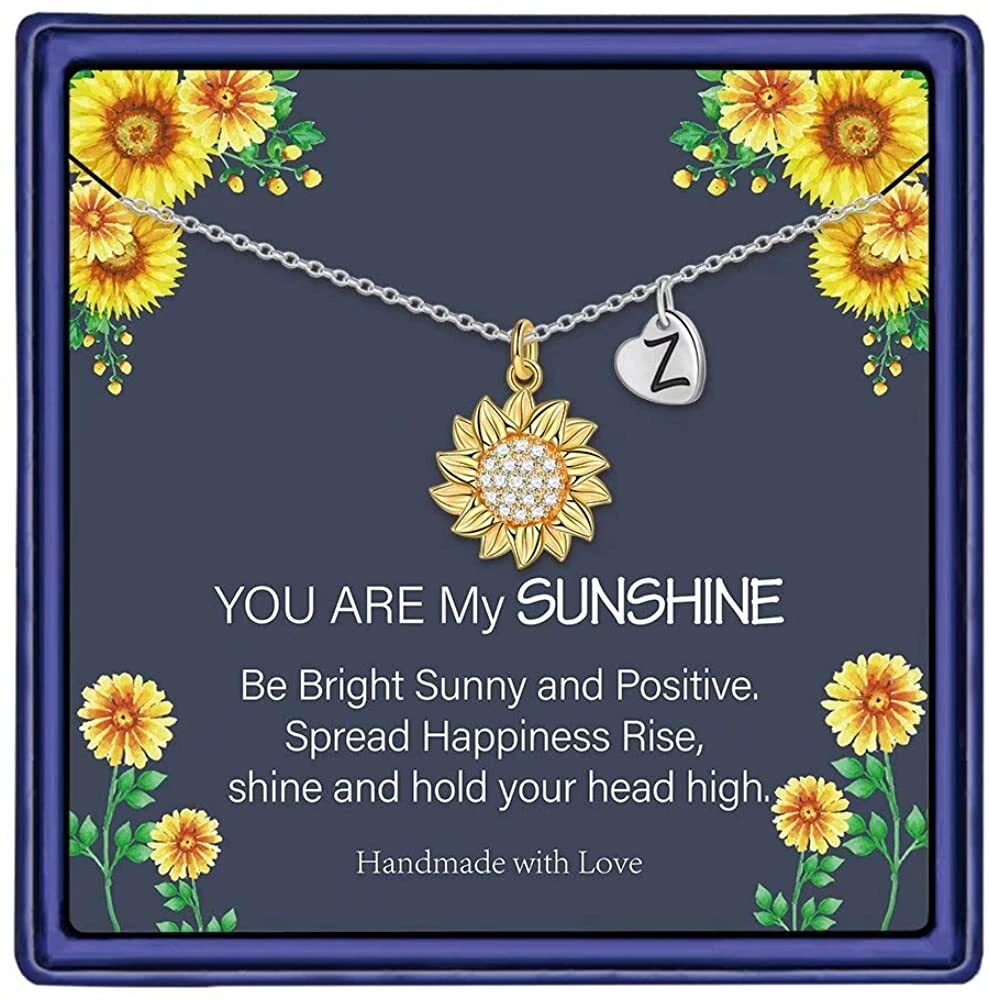 Sunflower necklace hotsell with initial