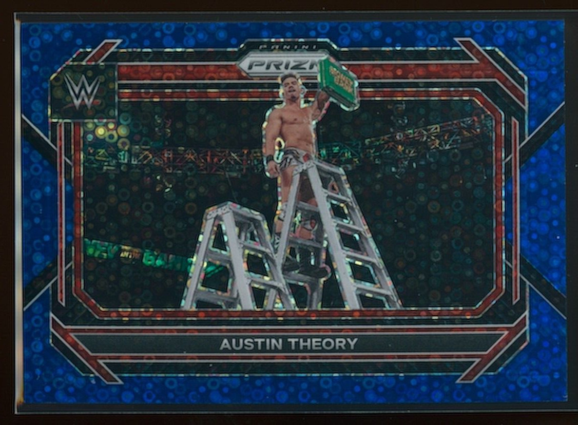 Austin Theory 2023 Panini Prizm WWE Blue Disco Undercard #96 11/25