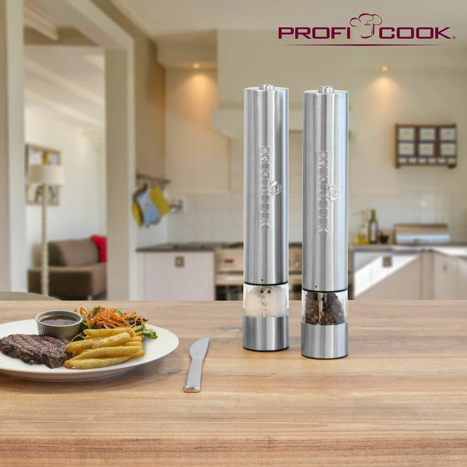 Pack Pimentero y Salero con luz para dosificar en acero inoxidable Proficook - Imagen 3 de 4