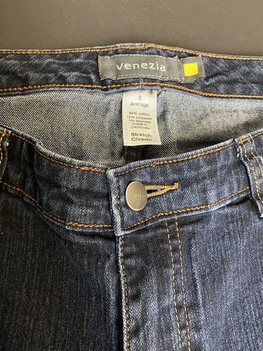 Venezia Denim 32x31 Dark Blue Wash Stretch High Rise Jeans 2 Average A3 - Picture 3 of 6