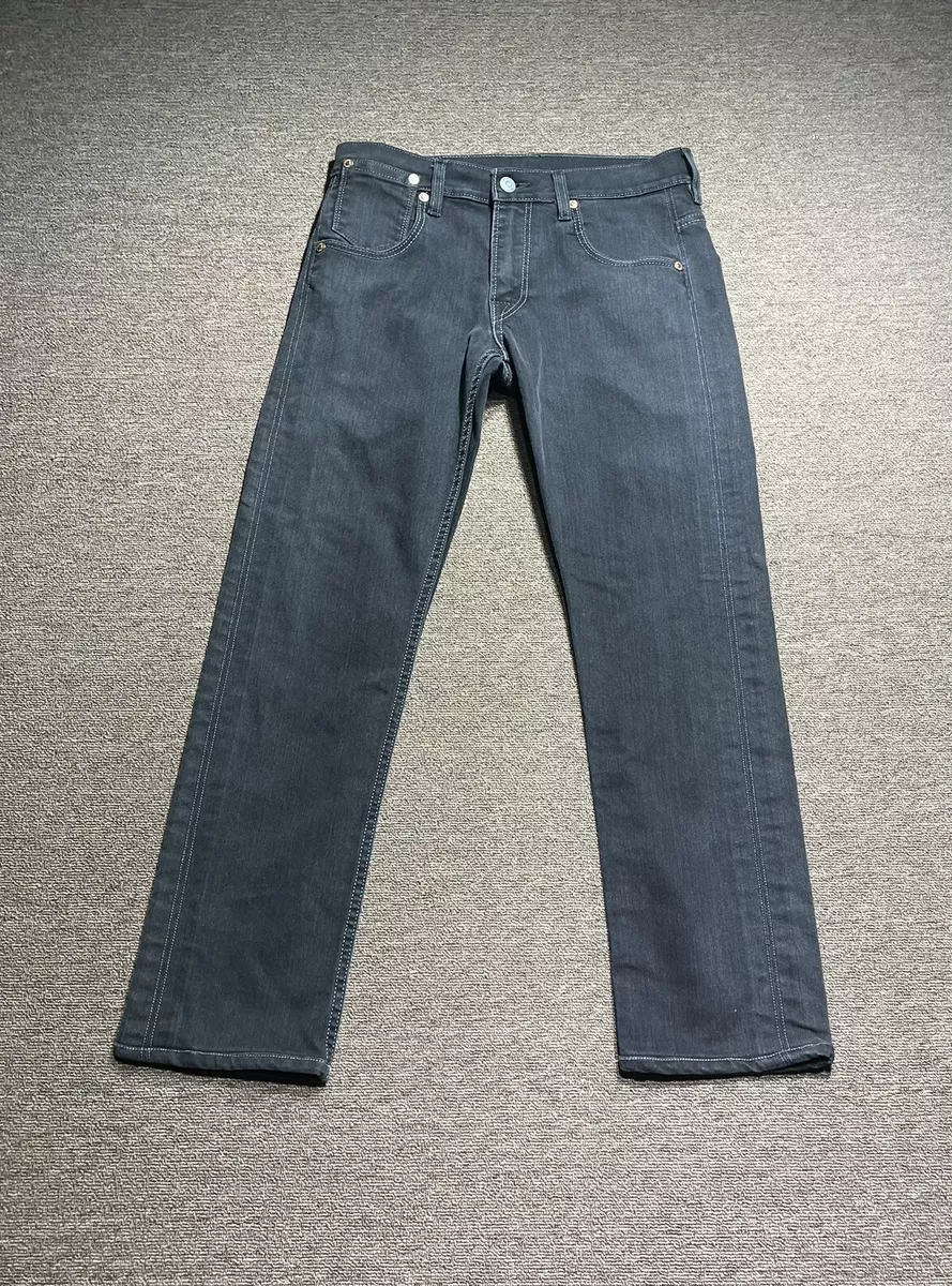 Levis 504 Jeans Mens Black Denim Straight Leg Cotton Pants Skate
