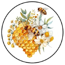 BEE HONEYCOMB HEART ENVELOPE SEALS LABELS STICKERS PARTY FAVORS