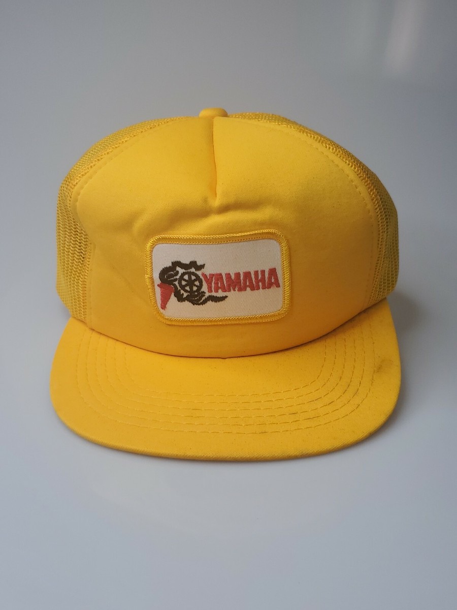 Yamaha Trucker Hat Cap Snapback Vintage Yellow Mesh RARE