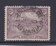 Tasmania 'Bradshaw's Creek' pmk on 2d. violet pictorial Rated 1 VC by Hardinge