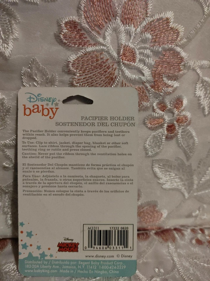  ¡NUEVO!! Disney Baby Minnie, Mickey Mouse Rosa Azul Chupete Soporte Clip Libre de BPA Foto 2 de 3