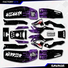 Purple Savage Camo Racing Fender Graphics Kit fits Yamaha Warrior 350 Decals