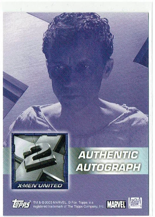 X-Men United X-2 Topps 2003 Autograph Auto Card Michael Reid Mackay as Jason/143 - Image 2 of 2