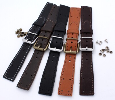 24mm Aviator WW Bombs Pilot Deck Watch BAND Fits Omega Zenith For Fixed Bars