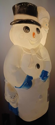 Vintage Santa Claus Snowman Gnome Don Featherstone 31" Blow Mold Christmas - Picture 7 of 24