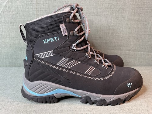 Botas de senderismo para nieve aisladas XPETI Oslo para mujer talla 9 negras y azules - DEFECTUOSAS - Imagen 15 de 18