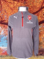 Arsenal Puma grey fleece quarter zip Sweatshirt. UK men's size Small