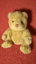 Vintage 9" Gund GUNDY JOINTED TEDDY BEAR W/ SUEDE FEET plush stuffed toy