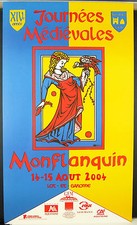 XIV. Mittelalterliche Tage Von Monflanquin August 2004 Plakat Falknerei