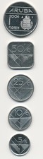 Aruba - 5 + 10 + 25 + 50 Cents + 1 Florin 2006-2011 UNC - Circulated Coin Set