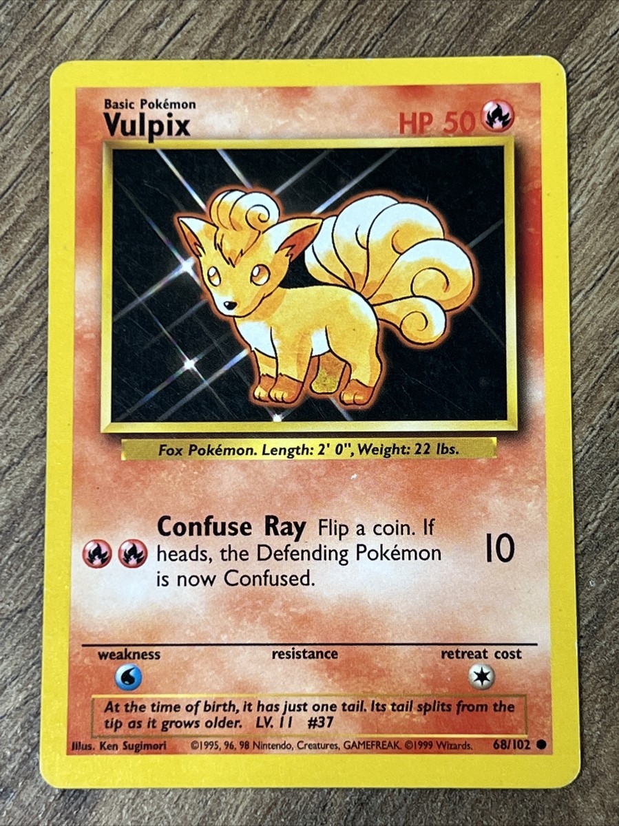 Vulpix 68/102 Base Set Unlimited Vintage WOTC Pokemon Card | eBay