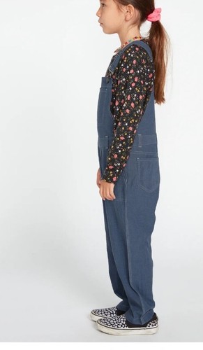 Volcom Girls Sunday Strut Overalls Flight Blue Medium 8/10 - Picture 17 of 19