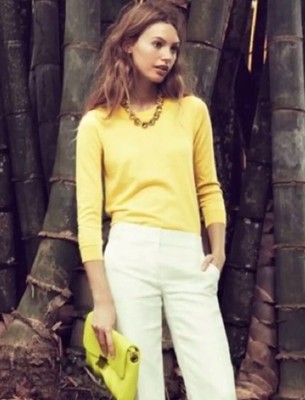 J Crew Women S Linen Tippi Sweater Size S Yellow 3 4 Sleeve