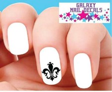 Waterslide Nail Decals - Set of 20 Black Fleur Di Lis