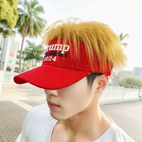 Donald Trump Make America Great Again Wig Hat Embroidered Adjustable 2024 RH - Picture 3 of 18