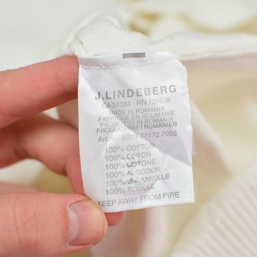 J.Lindeberg Mens Button Down V-Neck Knitted Cardigan Long Sleeve Top Small White - Picture 5 of 6