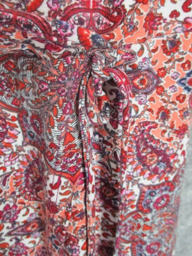 Bobbie Brooks Women's Dress Pink 2X Plus Size Wrap Front Tie Side Floral Paisley - Picture 5 of 12