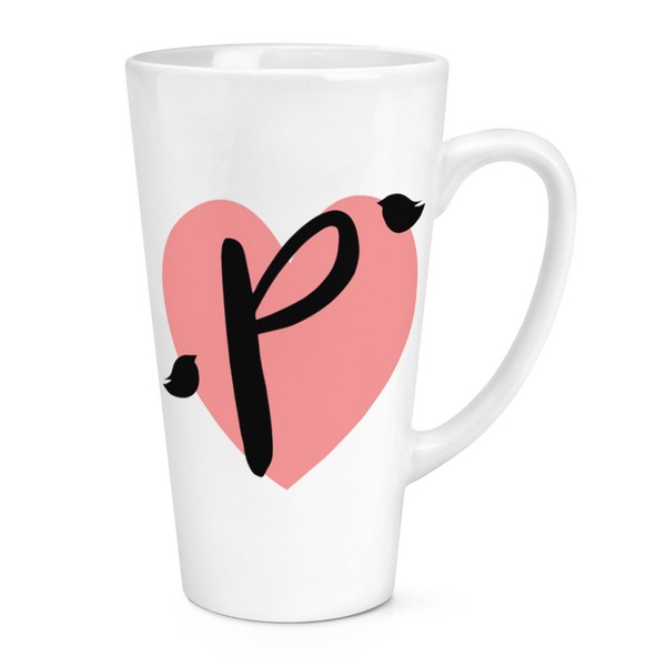 P Herz Alphabet 483Ml Groß Latte Becher Tasse - Valentinstag Freundin-image
