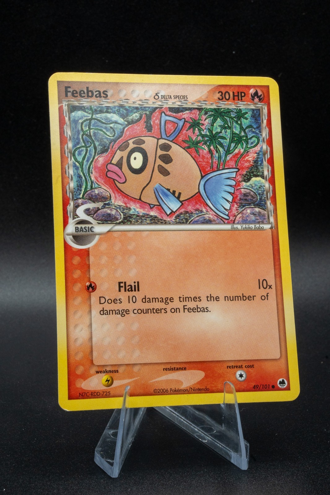 Pokemon Feebas (Delta Species) - 49/101 - EX Dragon Frontiers - LP Light Play +