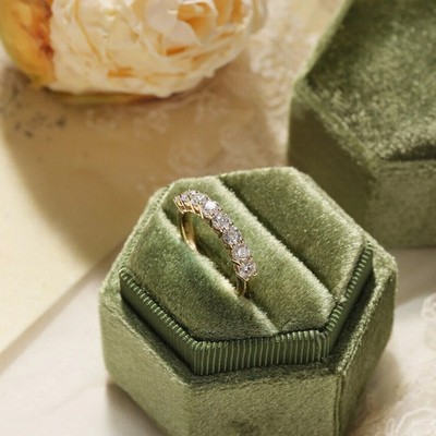 1 Ct Round Lab Grown Diamond Women's Half Eternity Wedding Band 10K Yellow Gold