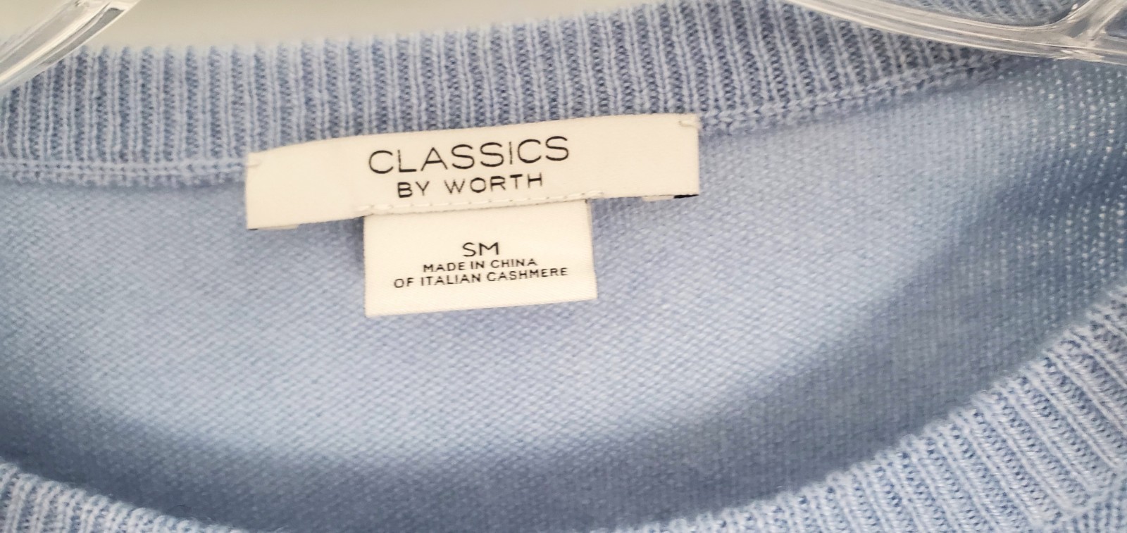 NWOT Classics by Worth 100% Italian Cashmere Blue Pullover Sweater Size SM