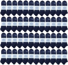BILLIONHATS 48 Pairs of Kids Wholesale Shoe Liner Training Socks Ankle Socks 6-8