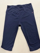 Coolibar Colorblock Swim Capris Navy Blue Size Large