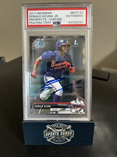 2017 1st Bowman Chrome Rookie Ronald Acuna Jr. PSA Authentic Auto 🔥🔥