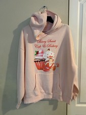 Pale Pink Strawberry Shortcake Hoodie / Sweatshirt Sz. Large