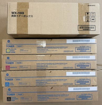 Original Konica Minolta Toner Set TN324 KCMY bizhub C368 C308 C258 und WX-103