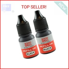 2000 Plus Ink Refill for Pre-Inked Stamps and Stamp Pads, Black .35 oz Each – Bl