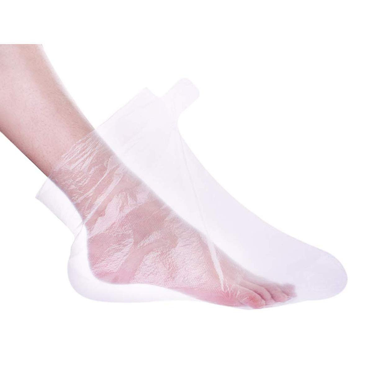 200Pcs Clear Plastic Disposable Booties Paraffin Bath Liners for Foot Pedicure H