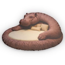 Almohada para tumbona hipopótamo, cojín de piso de animales, almohada con forma personalizada para niños,