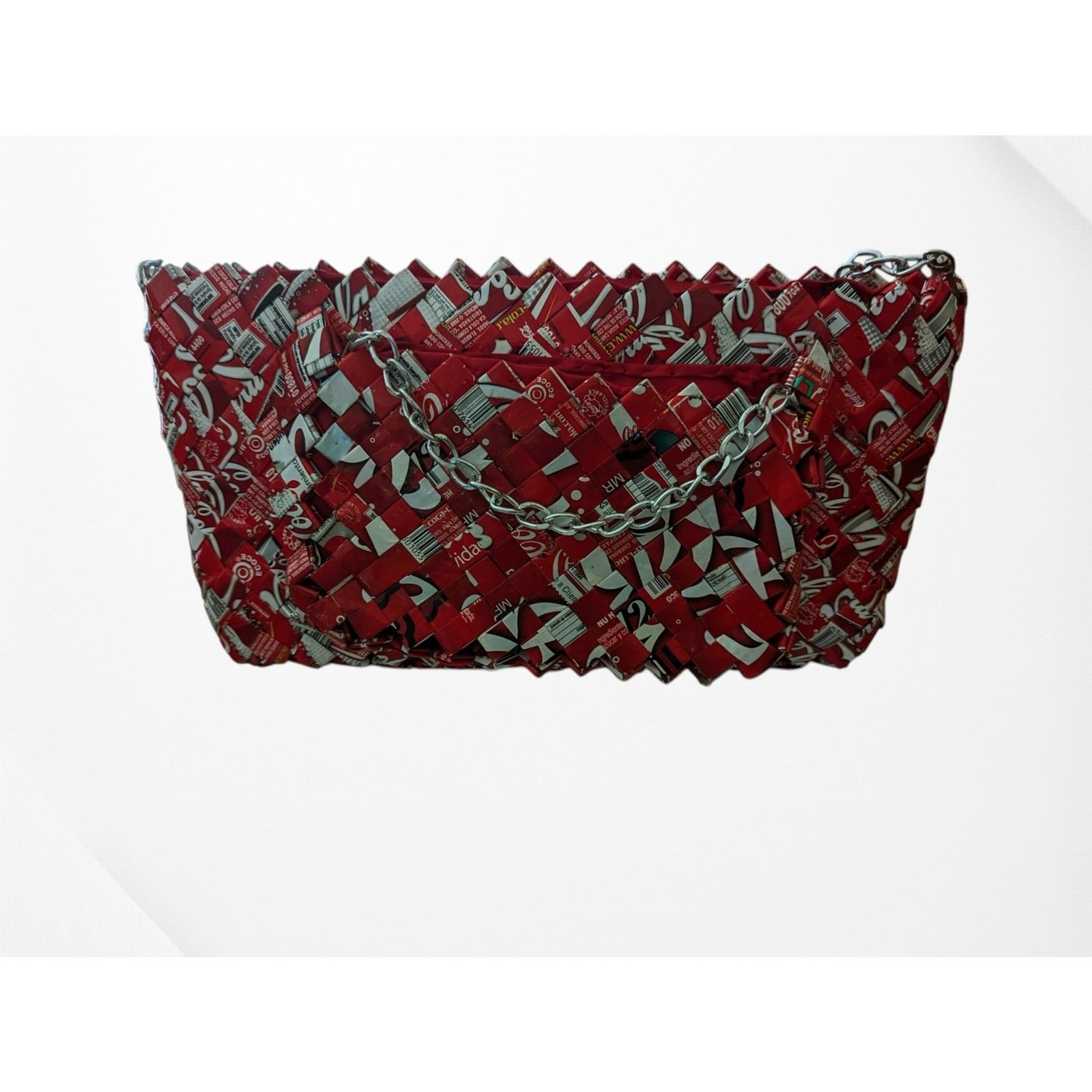Handmade Coca Cola theme gum wrapper shoulder pur… - image 1