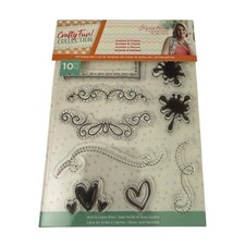 Crafter's Companion 10 Piece Accents  Frames Rubber Cling Stamps