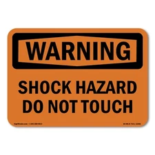 Shock Hazard Do Not Touch ANSI Warning Sign Metal Plastic Decal
