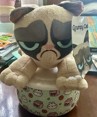 New Toy Factory Grumpy Cat Plush Laying Down 8'' New With Tag