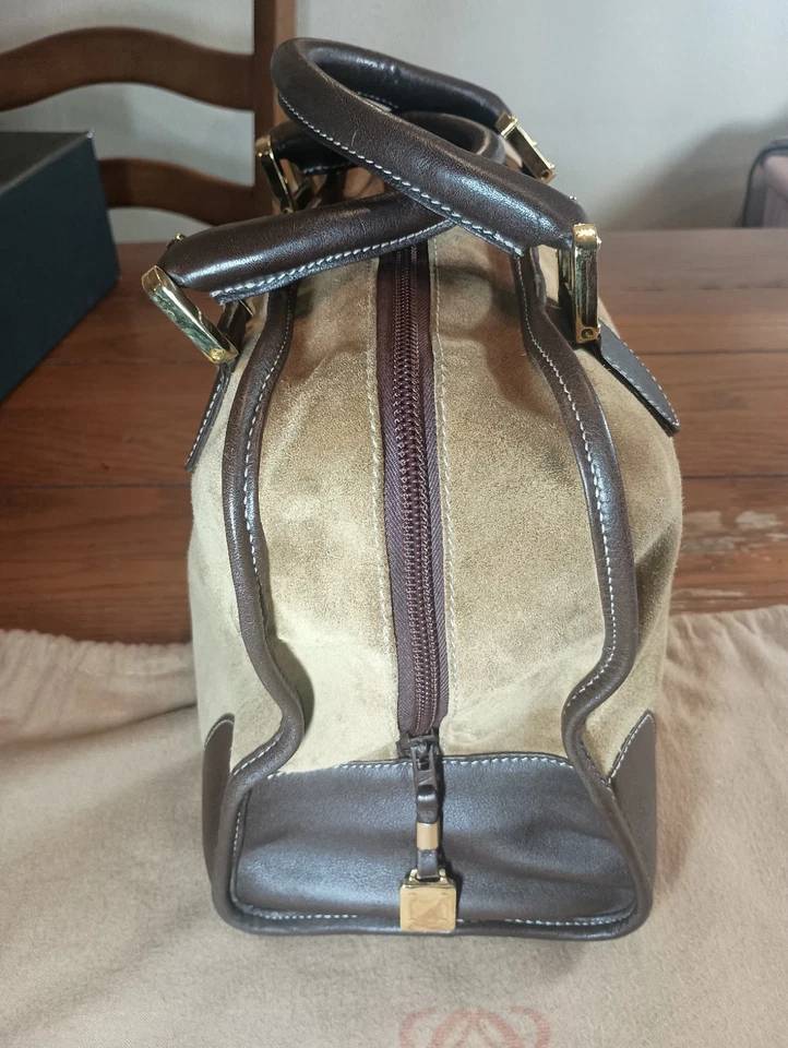 LOEWE Amazona 30 замшевая кожаная сумка маленькая сумка Boston (10,2 × 11,8 × 5,9») - Изображение 4 из 4