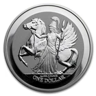 2017 British Virgin Islands BVI Pegasus 0.999 1 oz Frosted Silver Coin w Capsule