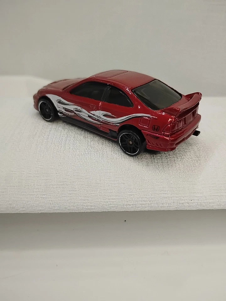 2000 Hot Wheels Honda Civic Si Dark Red w/Black PR5 & White Flames - Loose - Image 3 of 4