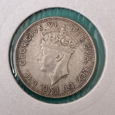1940 Cyprus Silver .925 Nine Piastres coin Georgius VI DEI GRA. REX ET IND. IMP.